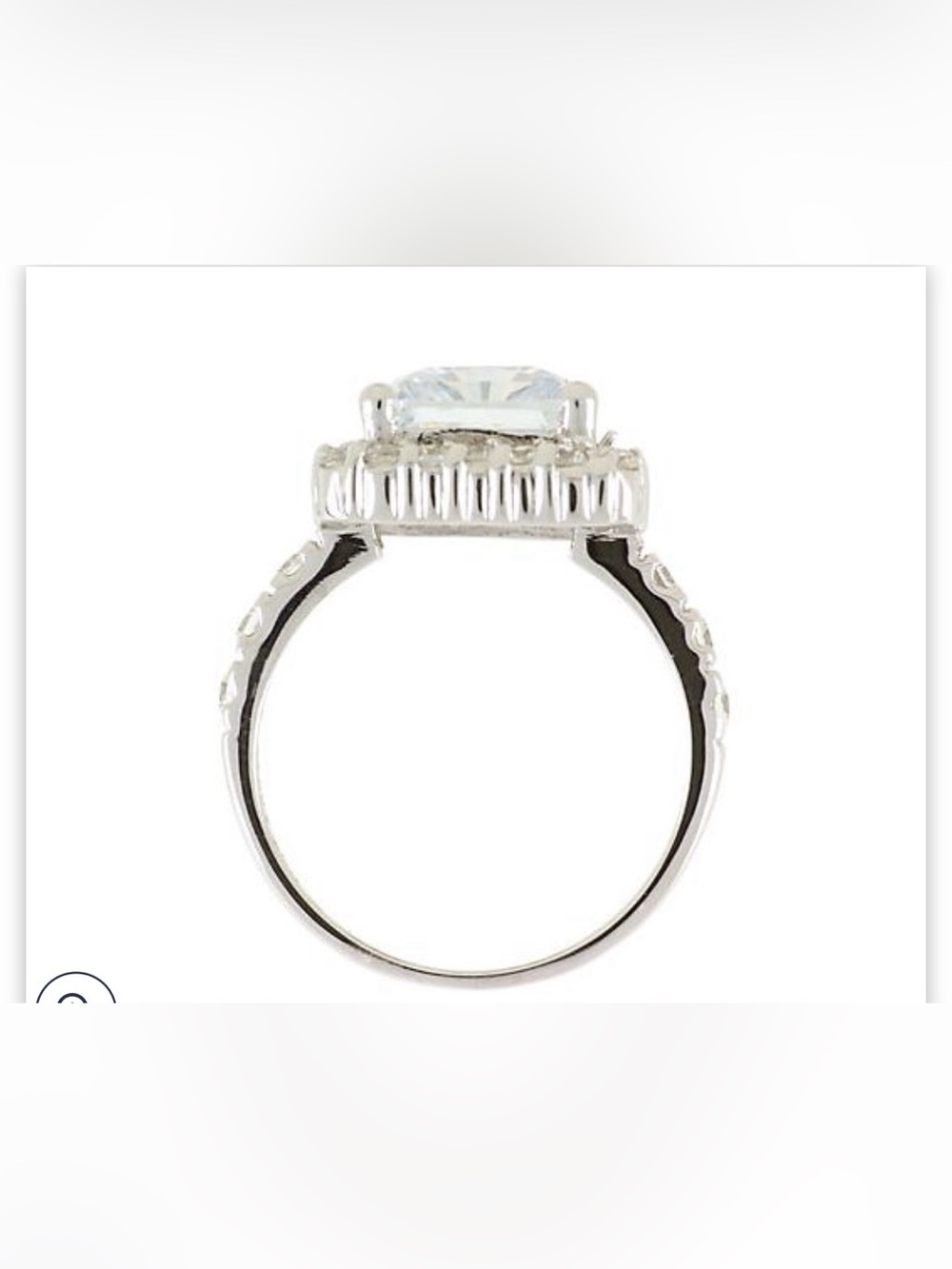 Diamonique Sterling 5.00 ct tw Emerald cut & Pave ring - Picture 10 of 11